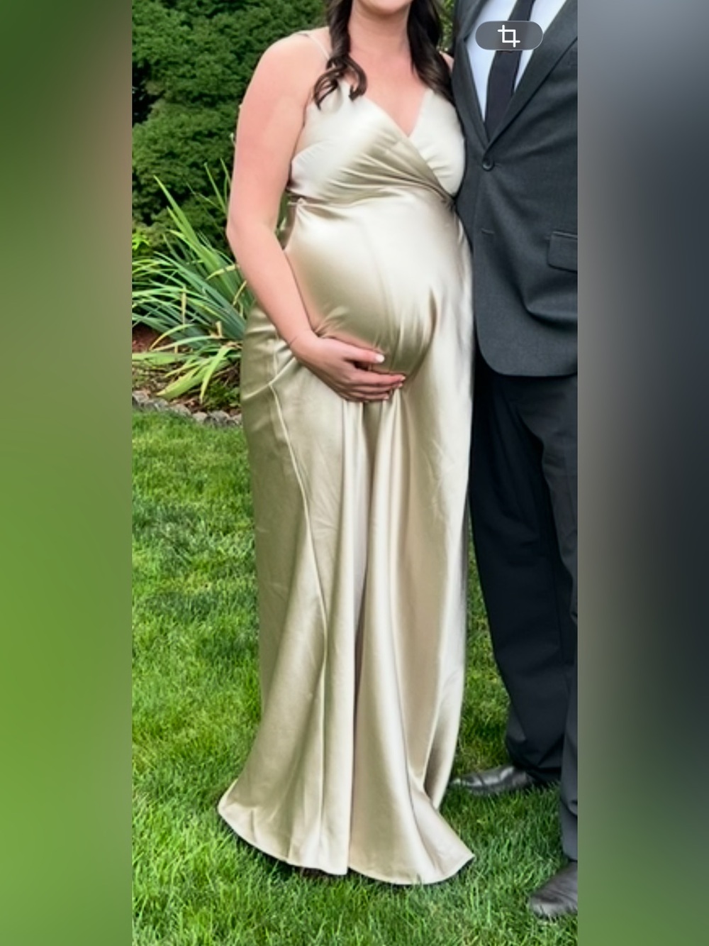 Birdy Grey Satin Slip Maxi Dress in Champagne